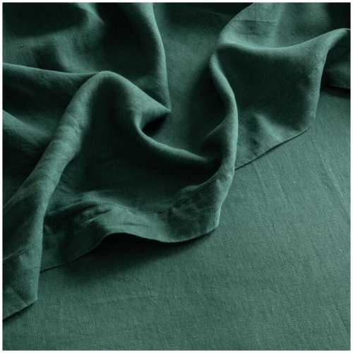 French Flax Linen Flat Sheet in Jade, King Single