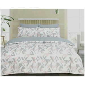 Funky Geo Blush Quilt Cover Set Queen
