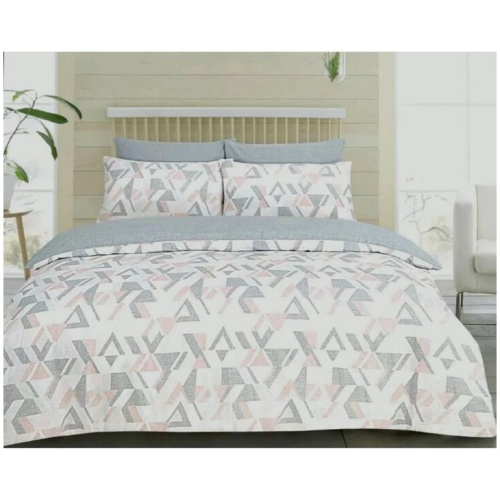 Funky Geo Blush Quilt Cover Set Queen