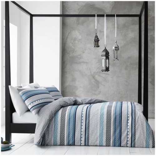 Gabrielle Blue Quilt Cover Set Queen