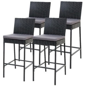 Gardeon 4-Piece Outdoor Bar Stools Dining Chair Bar Stools Rattan Furniture