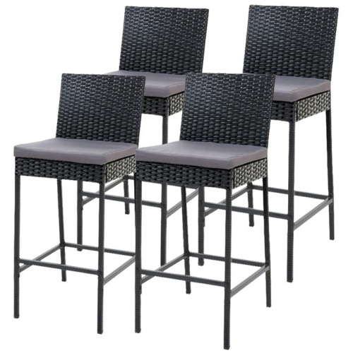 Gardeon 4-Piece Outdoor Bar Stools Dining Chair Bar Stools Rattan Furniture