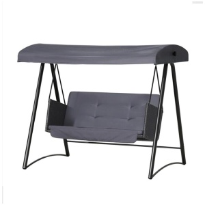 Gardeon Rattan Swing Chair with Canopy Outdoor Garden Bench 3 Seater Grey