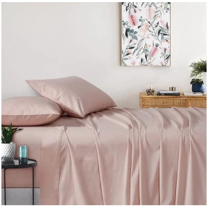 Gioia Casa Vintage Washed 100% Cotton Sheet Set with 2 Pillowcases - Pink - King Size