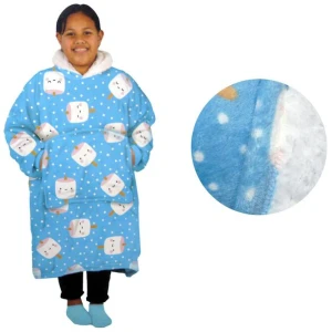Girls Comfy Warm Blanket Hoodie with Sherpa Fleece Reverse Marshmallow