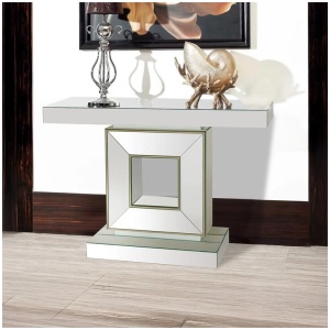 Hall Table Rectangular Shape MDF & Mirror Attractive Base