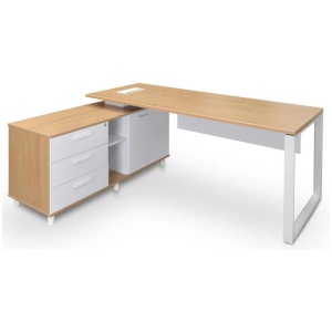 Halo 180cm Executive Office Desk With Left Return - Natural by Interior Secrets - AfterPay Available