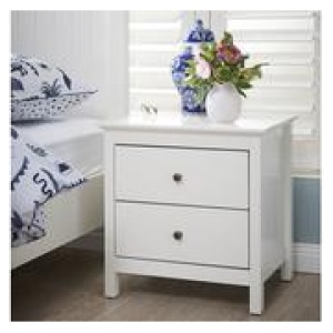 Hamilton 2 Drawer Bedside Table White
