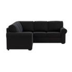 Hampton 5 Seater Corner Sofa Left Black