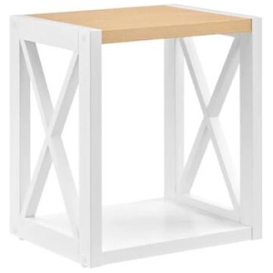 Hampton End Lamp Side Table - White/Natural - White