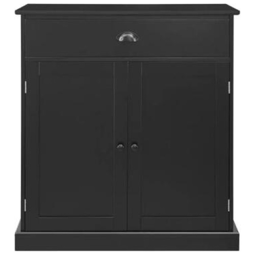 Hampton Style Buffet Unit Sideboard Storage Cabinet - Black - Black