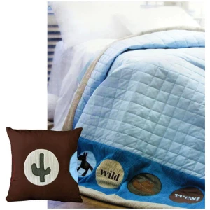 Happy Kids Wild Wild West Blue Embroidered Comforter with Bonus Cushion