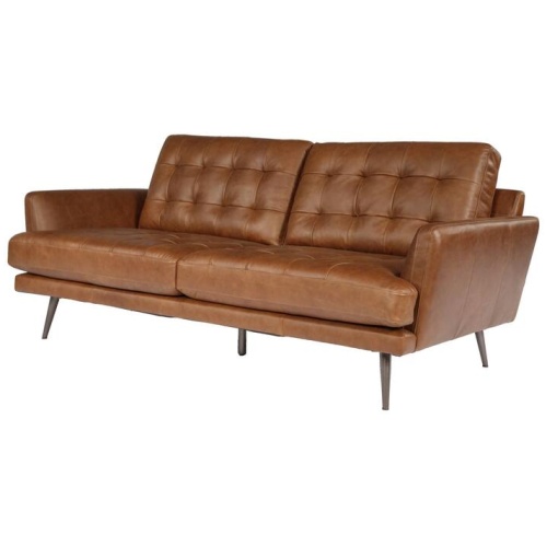 Helston 2.5 Seater Leather Sofa, Chocolate Brown