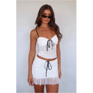 Her Eyes Mini Skirt White