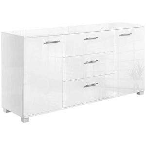 High Gloss Sideboard Storage Cabinet Cupboard - White