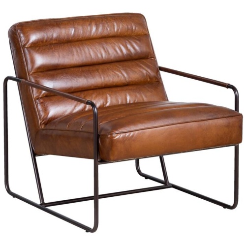 Hilda Leather Armchair, Havana Brown