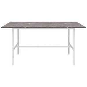 HomeStar Gemma Rectangular Marble Effect Dining Table 160cm - White