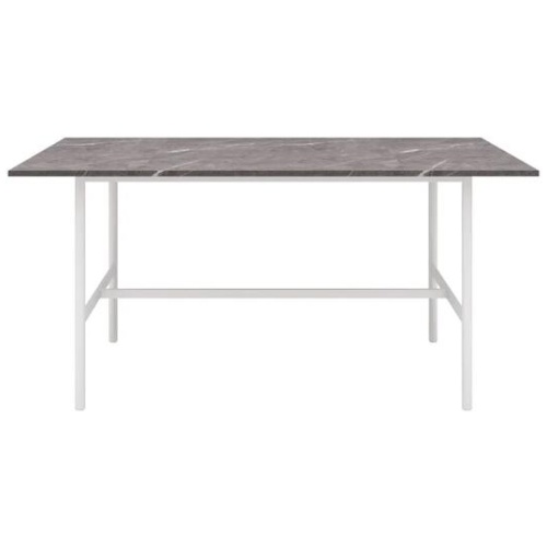 HomeStar Gemma Rectangular Marble Effect Dining Table 160cm - White
