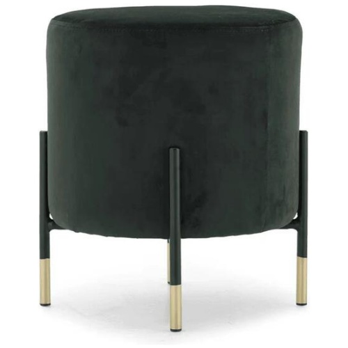 HomeStar Gina Modern Velvet Fabric Ottoman Foot Stool W/ Gold Tip - Forest Green