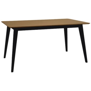 HomeStar Kanaka Wooden Rectangular Kitchen Dining Table 140cm Natural/Black