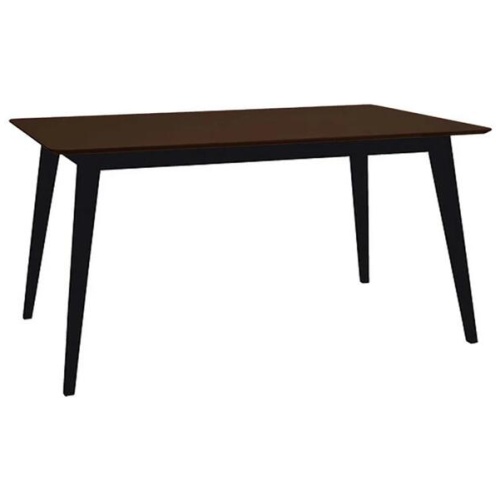 HomeStar Kanaka Wooden Rectangular Kitchen Dining Table 140cm Walnut/Black