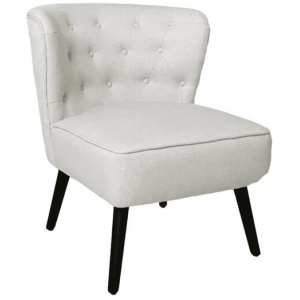 HomeStar Lina Fabric Lounge Accent Armchair Wooden Legs - Beige