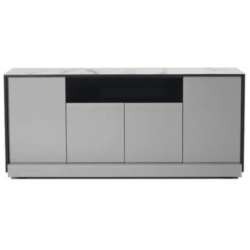 HomeStar Lunar Sideboard Buffet Unit Storage Cabient Spanish Ceramic Marble-Looking - White