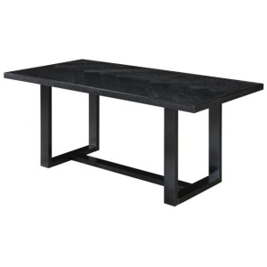 HomeStar Perry Herringbone Pattern Rectangular Dining Table 180cm - Black