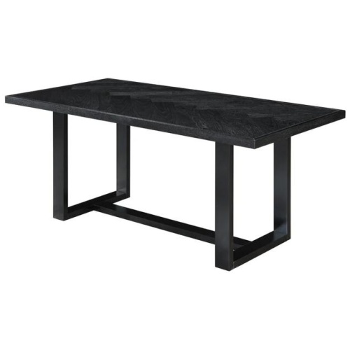 HomeStar Perry Herringbone Pattern Rectangular Dining Table 180cm - Black