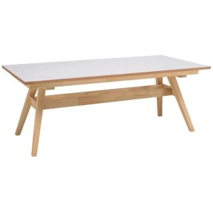 HomeStar Vinko Rectangular Dining Table 200cm - Solid Timber Frame - White