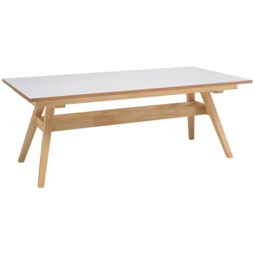 HomeStar Vinko Rectangular Dining Table 200cm - Solid Timber Frame - White