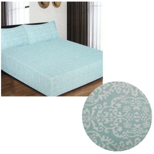 ICF Store Cotton Flannel Combo Fitted Sheet Set Queen Florencia