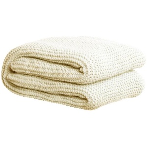 IDC Homewares Chunky Knit Throw 125 x 150 cm Ivory
