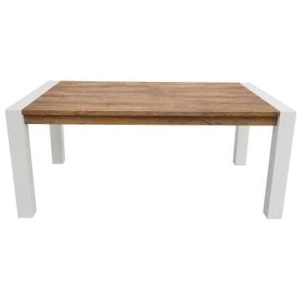 Irene Dining Table 1.8m - Antique Oak / High Gloss White