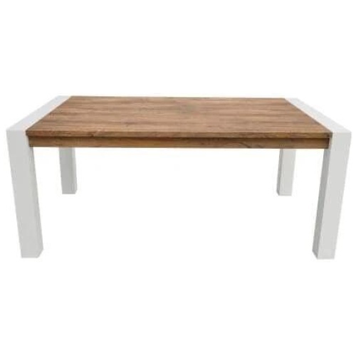 Irene Dining Table 1.8m - Antique Oak / High Gloss White