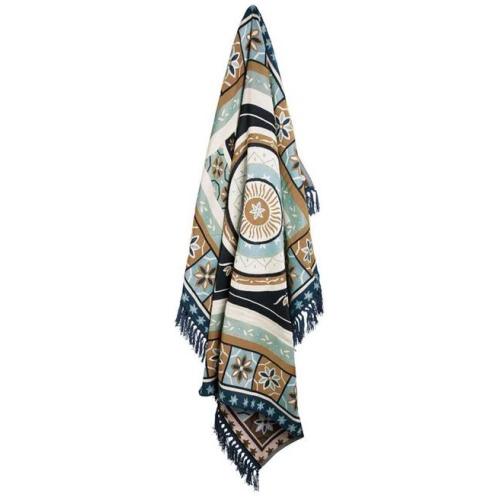 J Elliot Home Kasbah Luxury Fringe Throw 130 x 160cm Blue