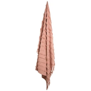 J Elliot Home Zen Luxury Fringe Throw 130 x 160cm Clay Pink