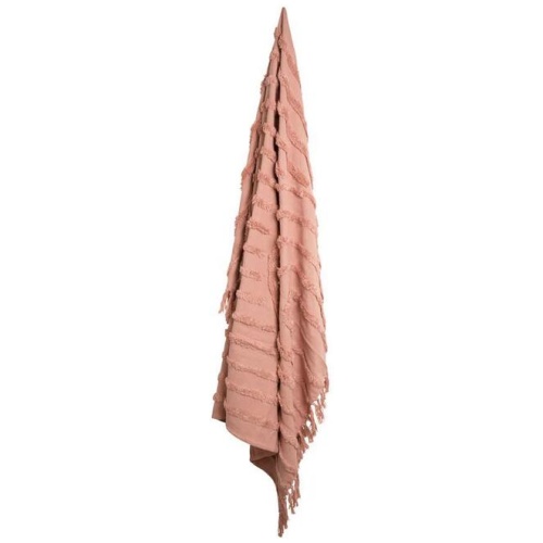J Elliot Home Zen Luxury Fringe Throw 130 x 160cm Clay Pink