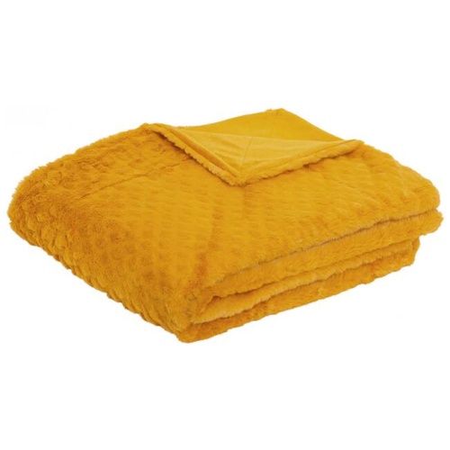 J.Elliot Home Azariah Plush Throw Mustard