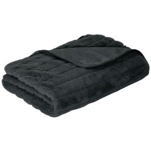 J.Elliot Home Baw Baw Plush Throw Charcoal