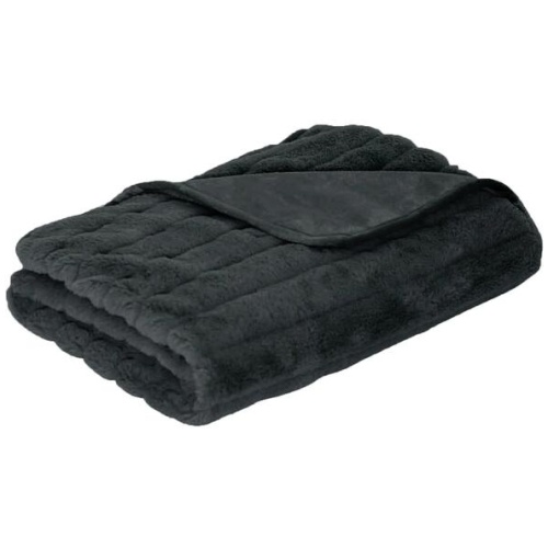 J.Elliot Home Baw Baw Plush Throw Charcoal