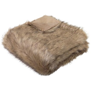 J.Elliot Home Grizzly Brown Faux Fur Throw