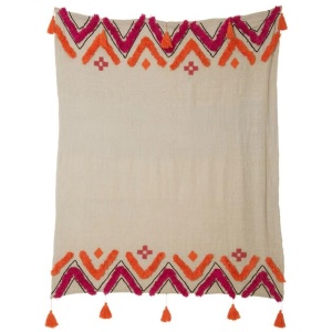 J.Elliot Home Merryn Cotton Throw Orange Multi