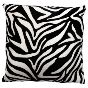 J.Elliot Home Zebra Embroidered Black Filled Cushion 43 x 43 cm