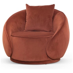 Jake Velvet Armchair - Rustic Orange by Interior Secrets - AfterPay Available