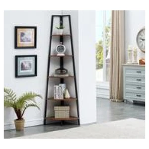 Jamine Corner Bookcase Brown