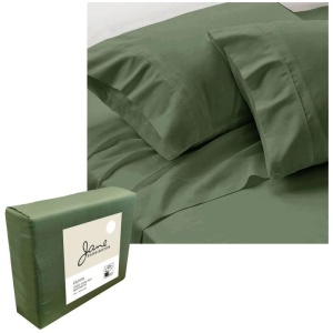 Jane Barrington 1200TC Olivia Cotton Rich Sheet Set 40cm Wall Olive Queen