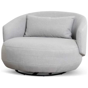 Janis Swivel Armchair - Light Texture Grey by Interior Secrets - AfterPay Available