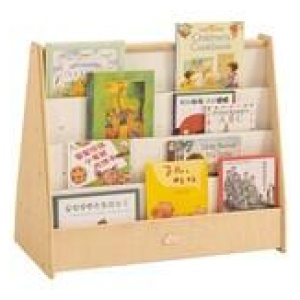 Jooyes 4 Shelf Kids Display Bookcase Stand With White Board Neutral
