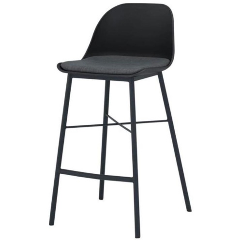 Jora Cushion Seat 69.5cm Bar Stool - Black by Interior Secrets - AfterPay Available